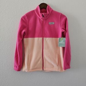 Magellan Outdoors Artic fleece Jacket size girls L pink peach colorblock NWT